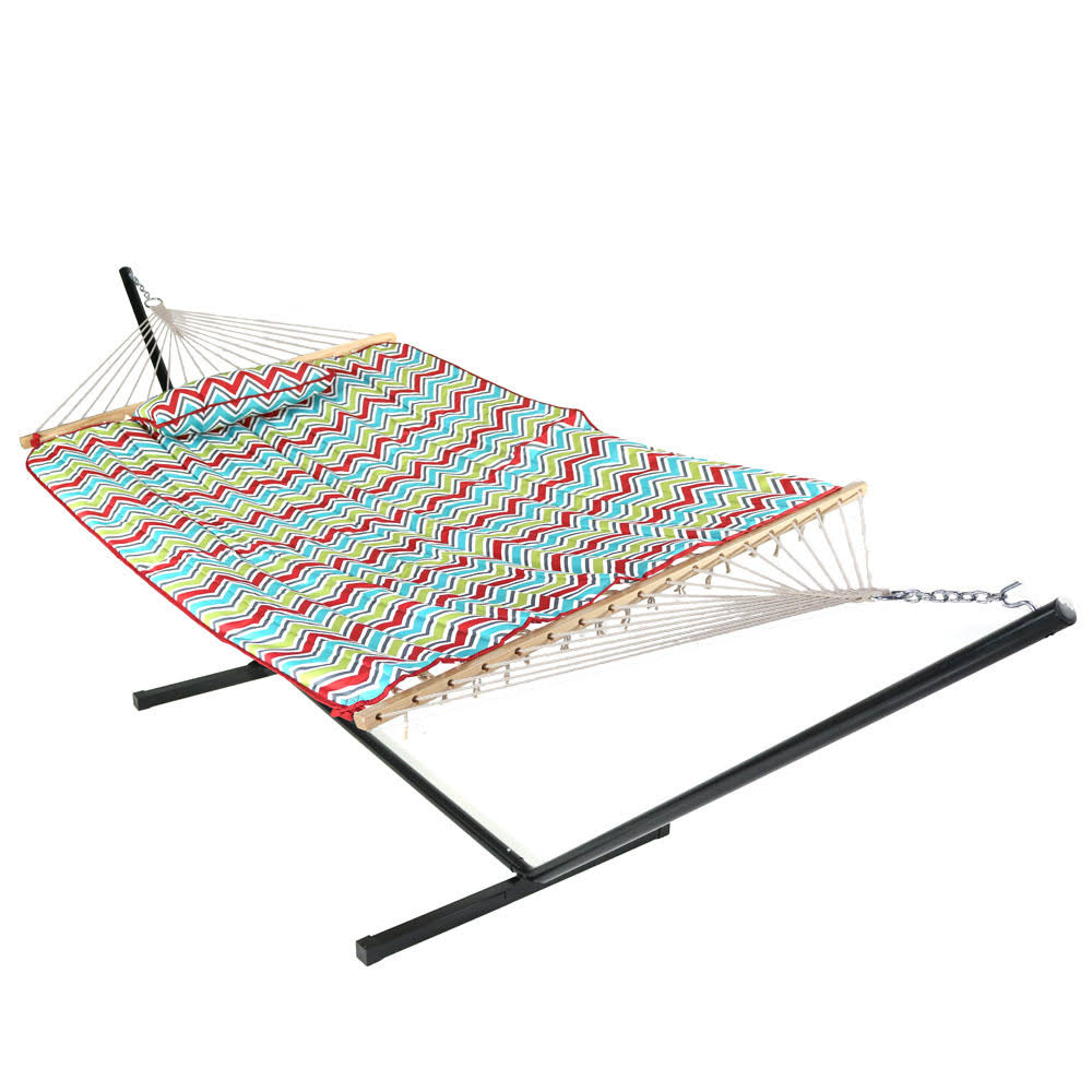 Multi Color Cotton Rope Hammock with Stand N7982