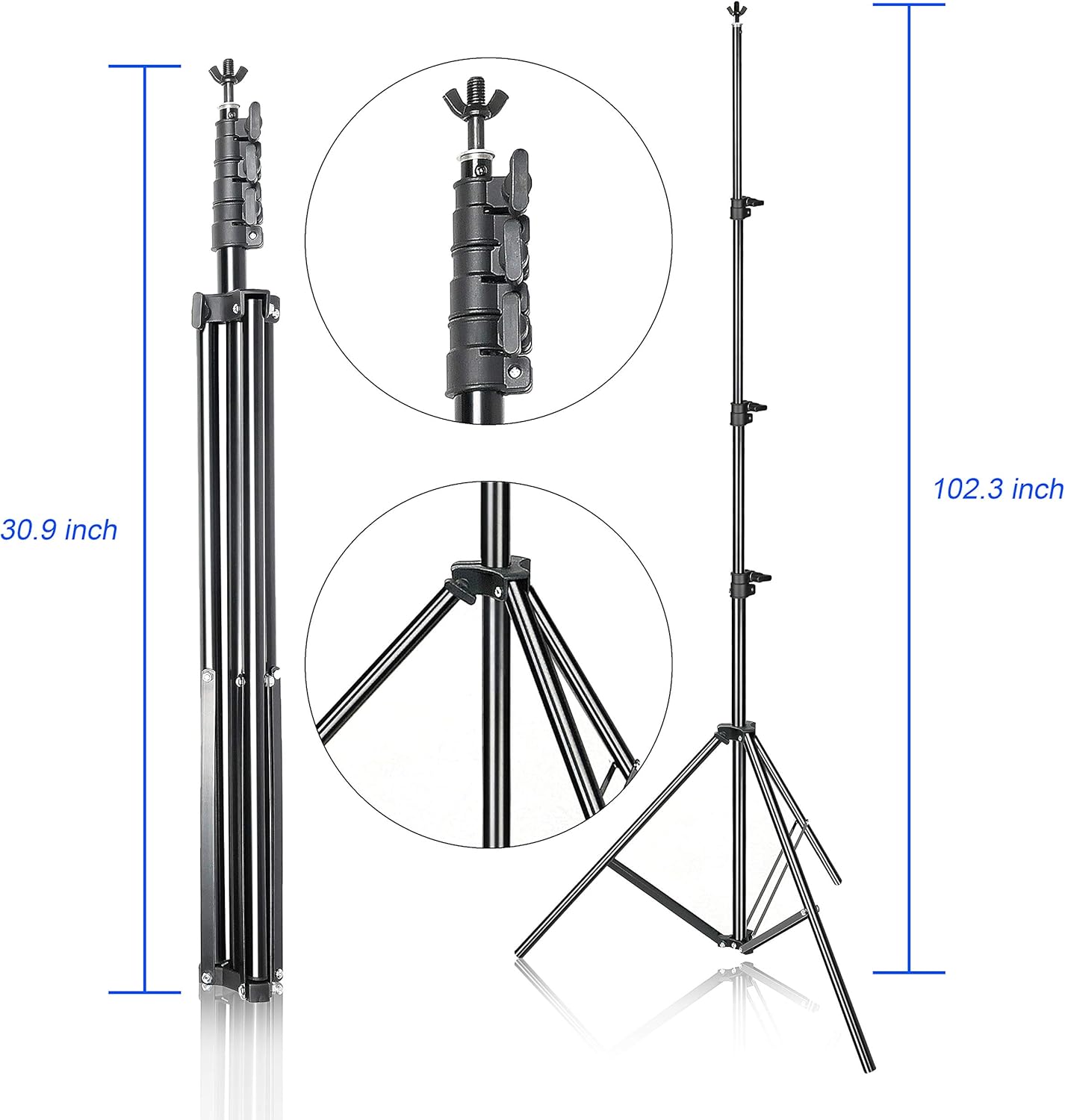 7×10ft Adjustable Photography Backdrop Stand Kit with Polyester Background, Spring Clamps and Carry Bag L300711