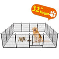 Heavy Duty Metal Dog Exercise Playpen Fence, 16 Panels, 32 inch Height F428