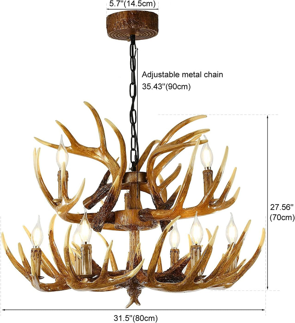 Antler Chandelier, 9 Lights, E12 Base M72814