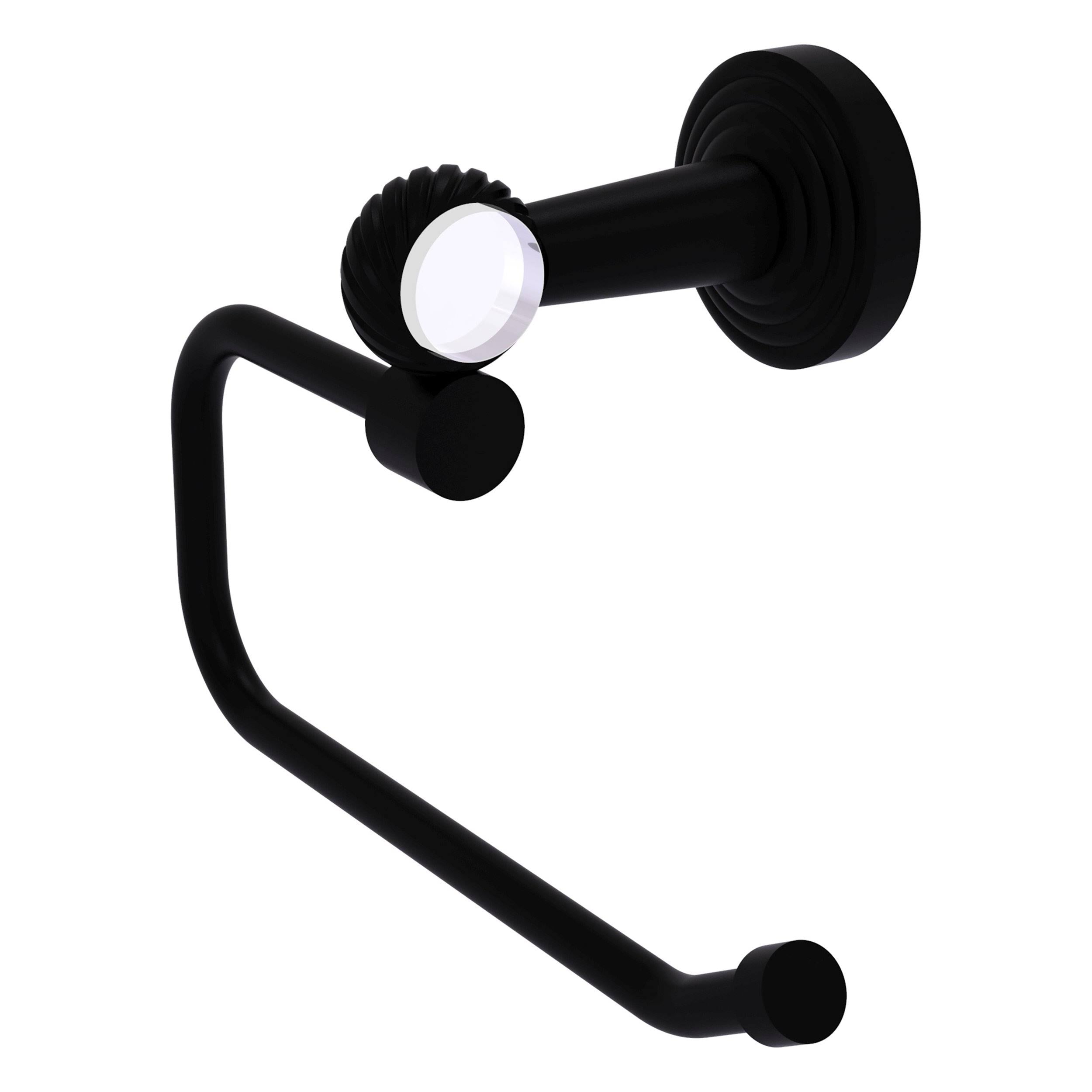 Matte Black Toilet Tissue Holder with Twisted Accents M519085