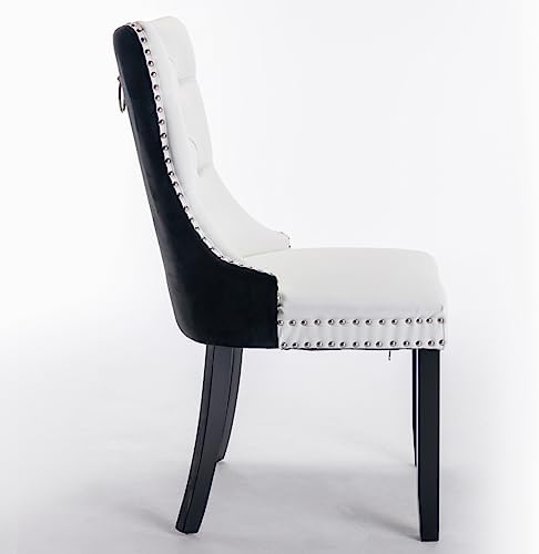 Beige Velvet Tufted Dining Chair with Button Back K796841