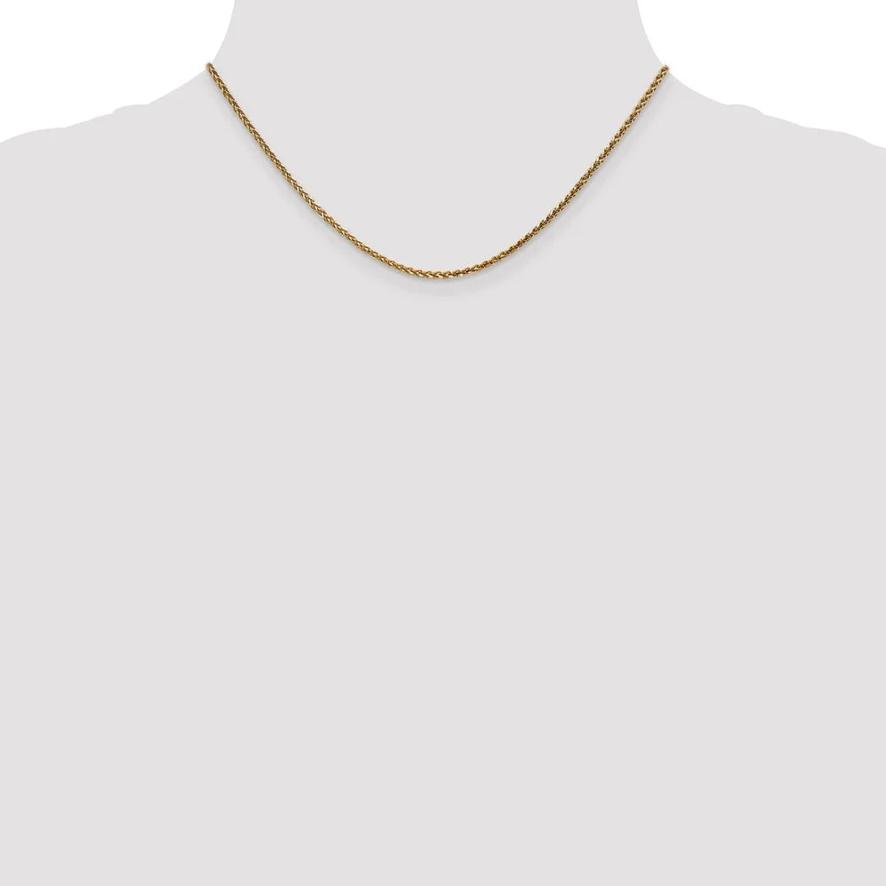 14kt Yellow Gold 1.8mm Spiga Chain 16 inch Lobster Clasp Y631