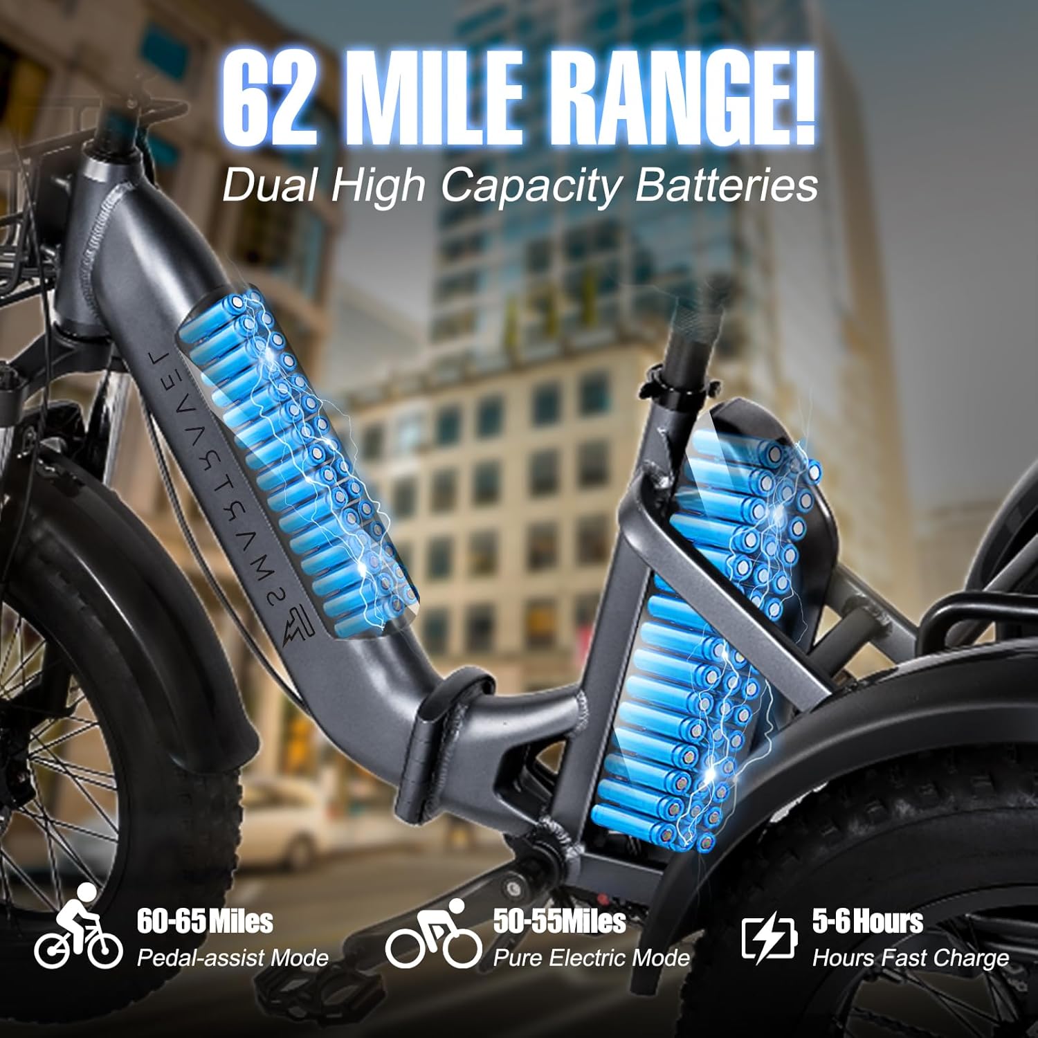 Electric Trike 750W Motor 20" Fat Tire 3 Wheel Electric Bike Dual Removable Batteries V691498