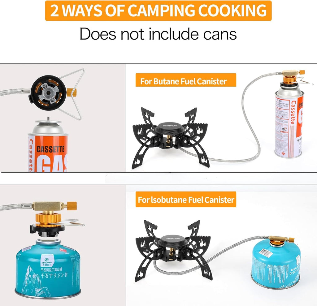 Portable Camping Stove with Adapter Wok Stand X648