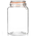 Large 1 Gallon Glass Mason Jar with Hinged Lids, Pack of 2 U2001