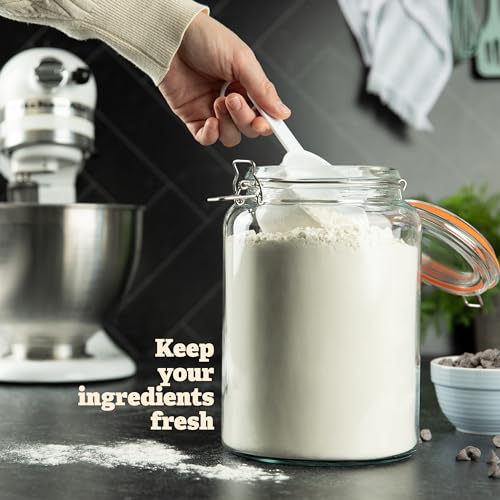 Large 1 Gallon Glass Mason Jar with Hinged Lids, Pack of 2 U2001