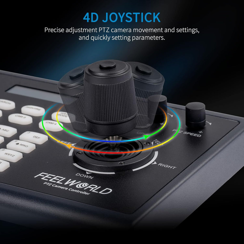 PTZ Camera Controller with Joystick and Keyboard Control LCD Screen PoE Supported P73122
