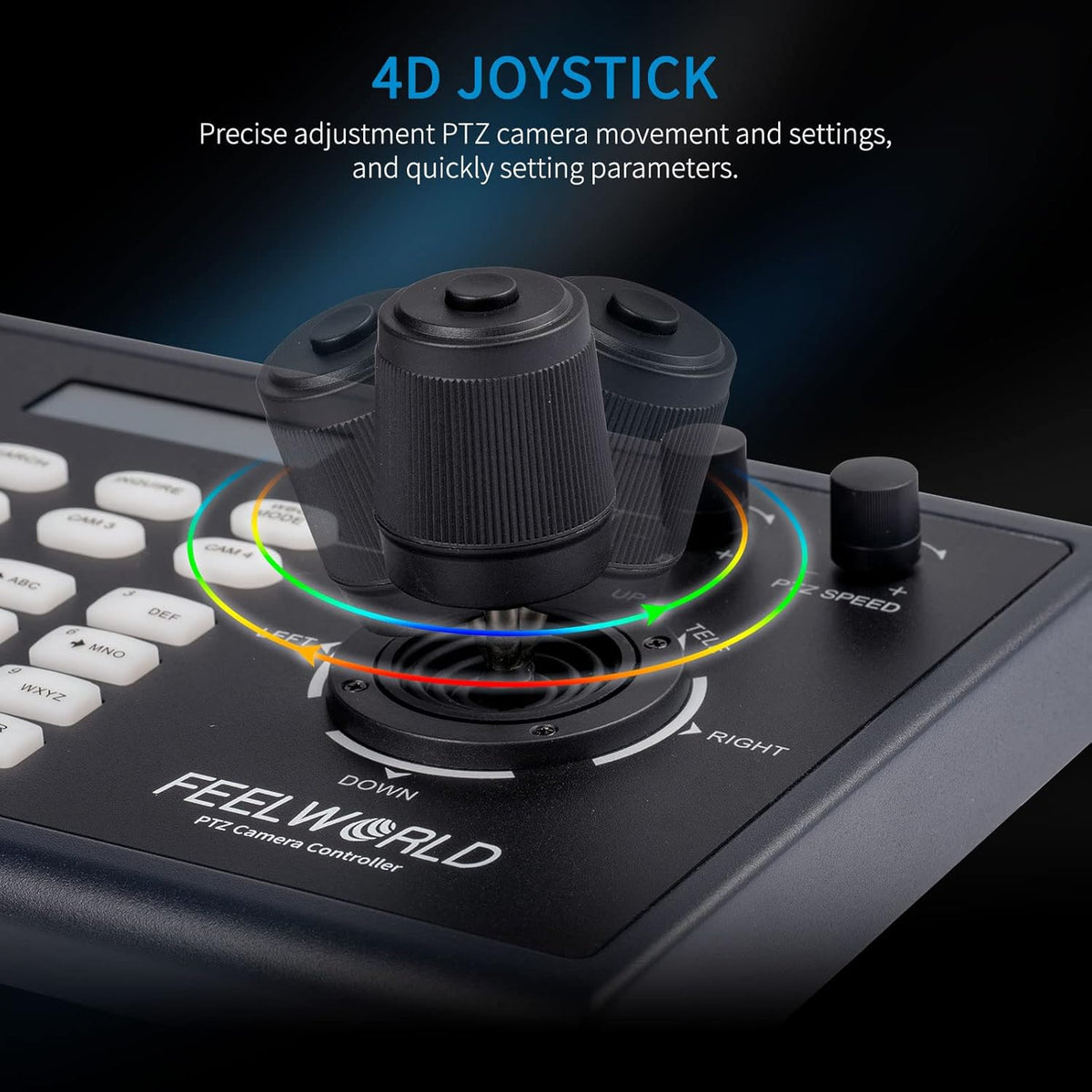PTZ Camera Controller with Joystick and Keyboard Control LCD Screen PoE Supported P73122