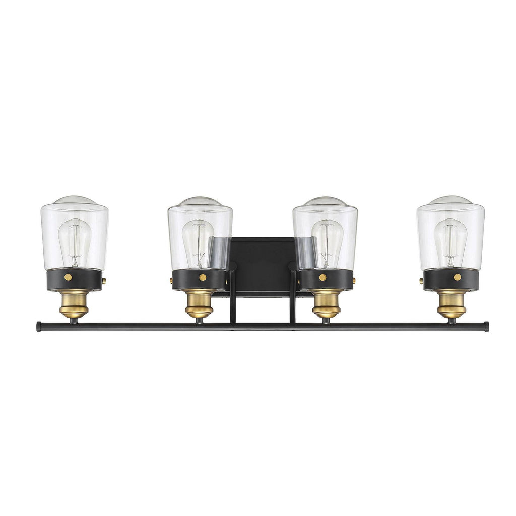 Vintage Black with Warm Brass 4 Light Bath Y6629