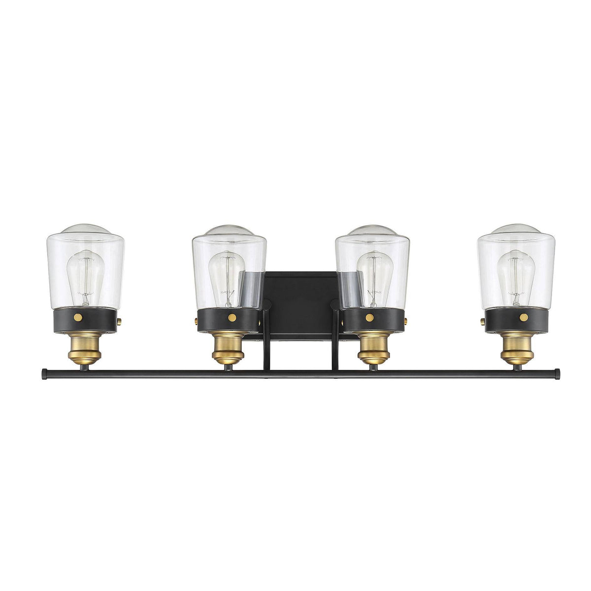 Vintage Black with Warm Brass 4 Light Bath Y6629