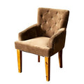 Brown Tufted Accented Chair with Mango Wood Legs V7613