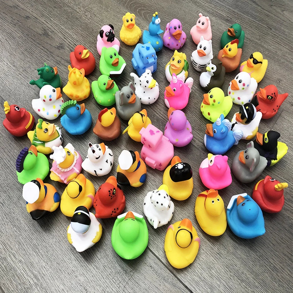 50 Pcs Assorted Rubber Duck Toy Bath Tub Pool Toys V443687