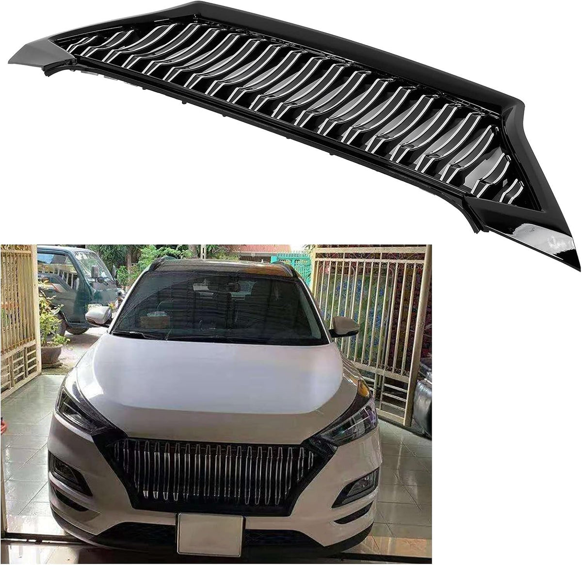 Front Bumper Grille Replacement Radiator Grill for Hyundai Tucson 2019-2020 J490547
