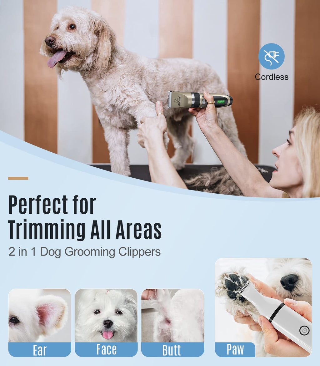 2 in 1 Cordless Dog Clippers and Paw Trimmer Kit Pack of 2 Z415