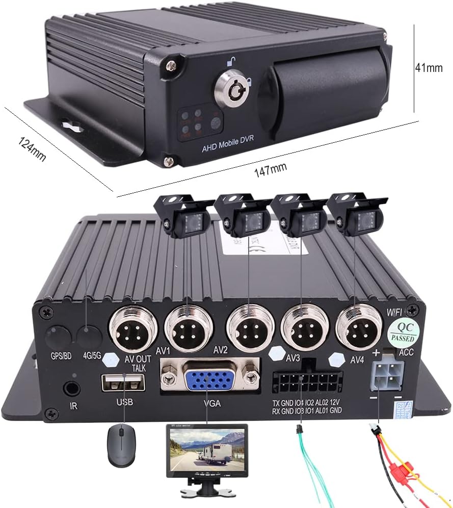4 Channel 1080P Mobile Car DVR Video Recorder P182