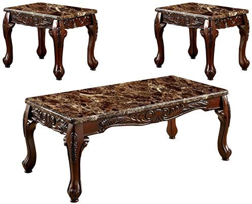 3-Piece Coffee Table Set in Dark Oak and Brown S51680