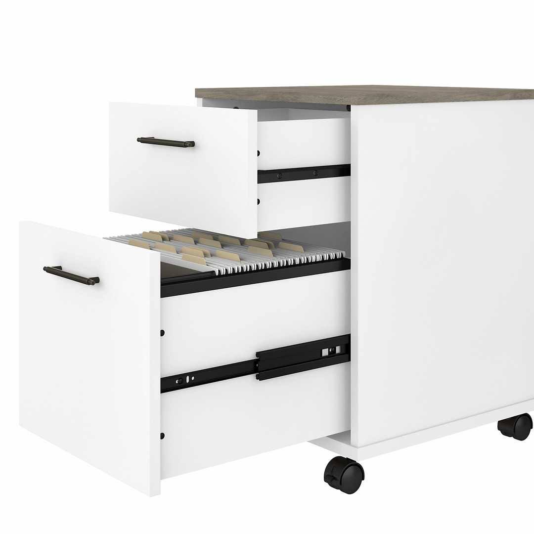 48w Writing Desk with 2 Drawer Mobile File Cabinet in Bing Cherry D911234