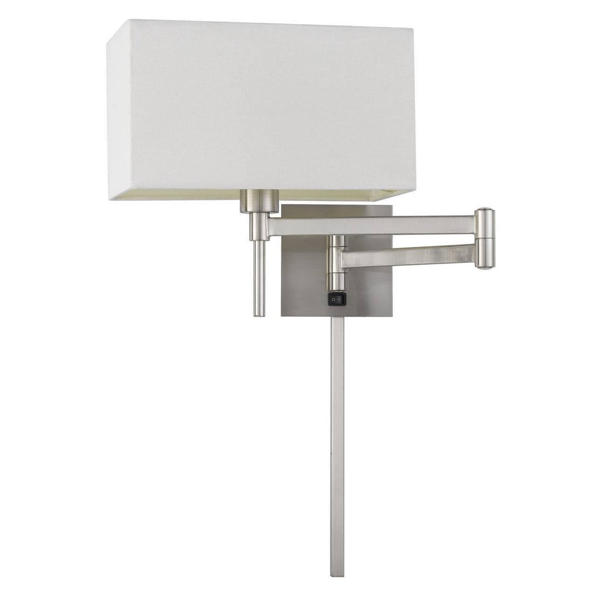 12x22 Wall Swing Arm Reading Lamp with Fabric Shade Brushed Steel X61870