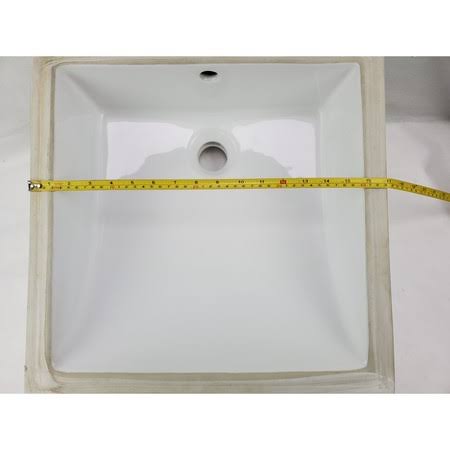 17 in. CUPC Square Undermount Sink Set in White X4149