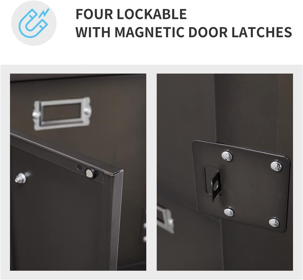 Metal Locker Storage Cabinet with Shelves and 6 Lockable Doors Q2989