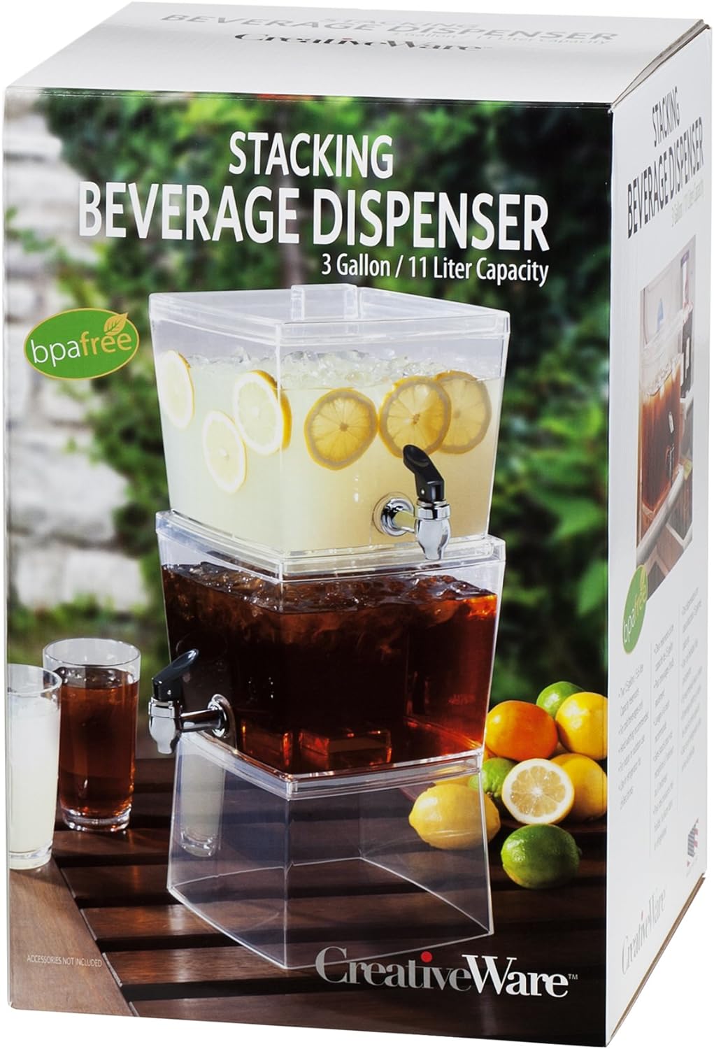 Clear Stacking Beverage Dispenser, 2 Units, Gallon L30004