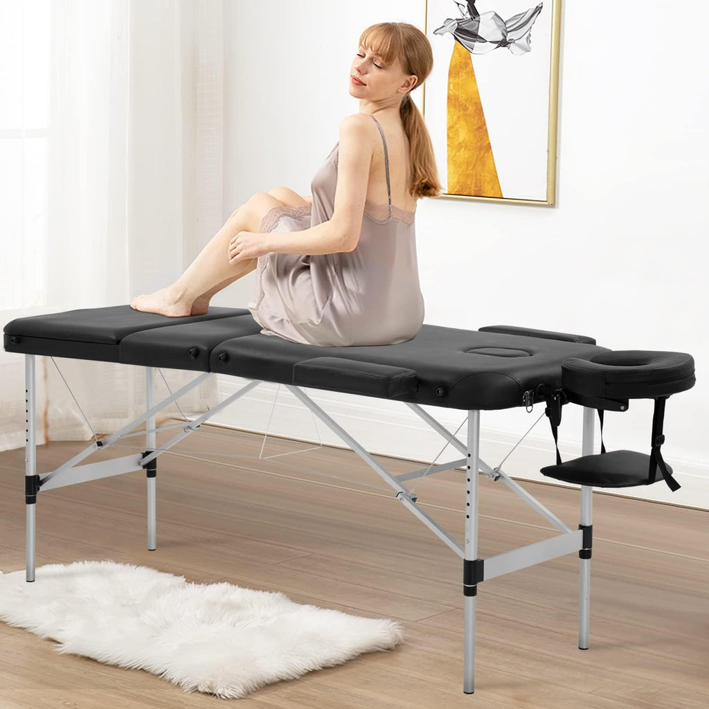Portable 3 Folding Massage Table with Carry Case Q86815
