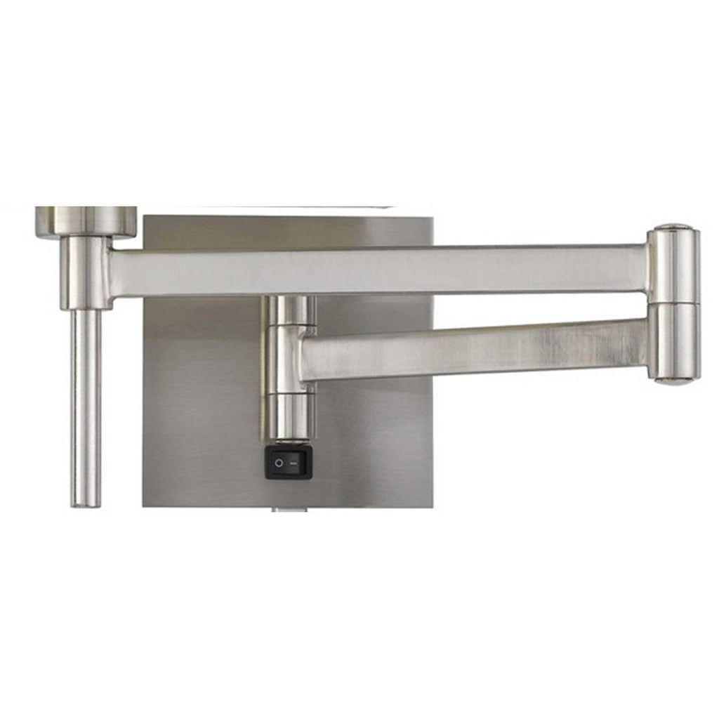 12x22 Wall Swing Arm Reading Lamp with Fabric Shade Brushed Steel X61870