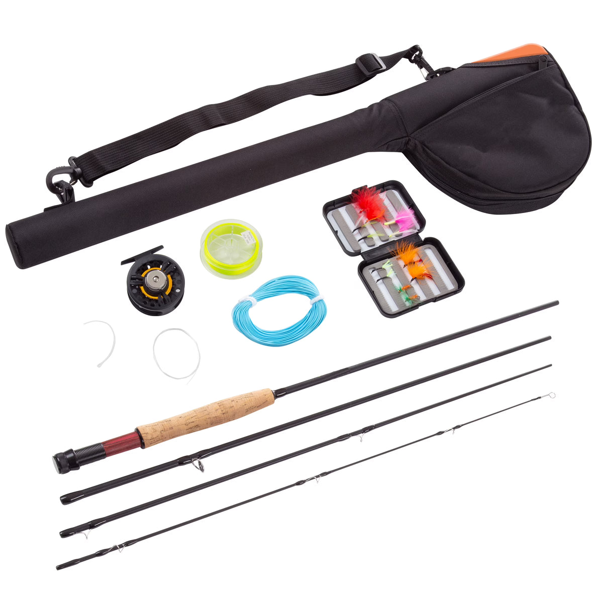 Fly-Fishing Rod & Reel Combo Starter Set with Travel Bag N288787