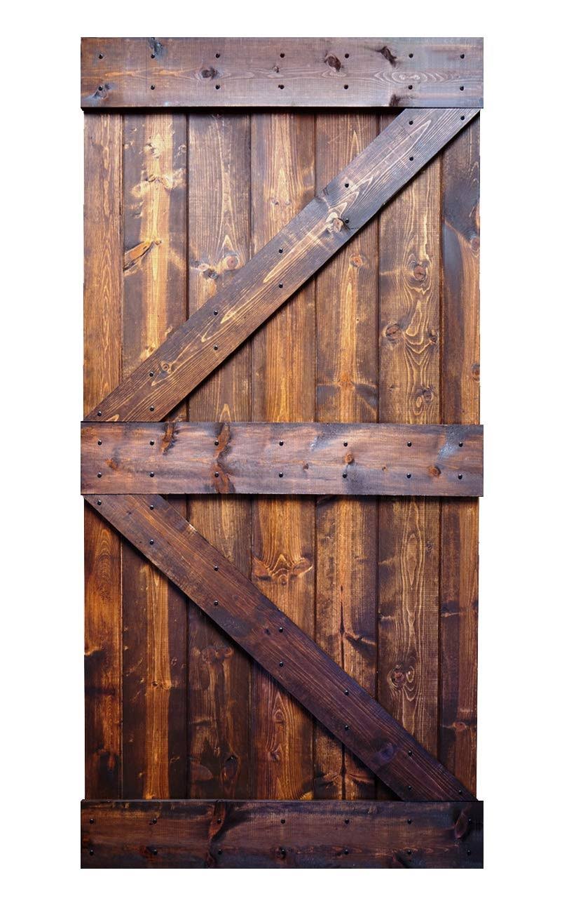 Dark Walnut Finished Knotty Pine Wood Sliding Barn Door Slab B79679