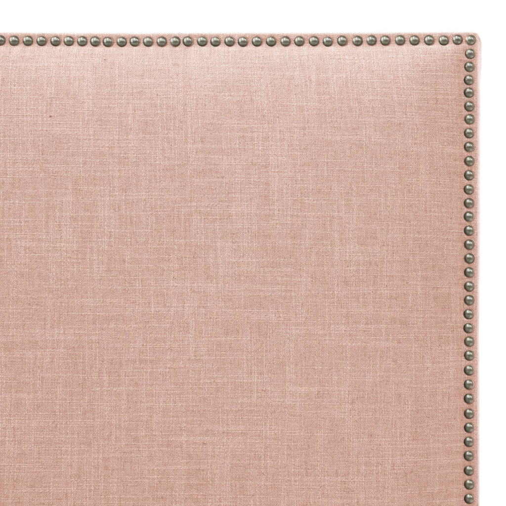 Rosequartz Linen Headboard with Pewter Nailbuttons B356
