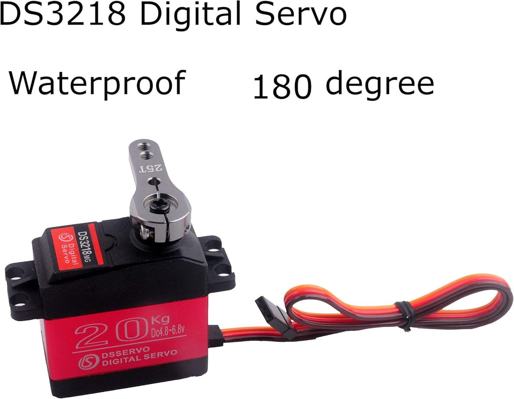 4 Sets DS3218 20KG Full Metal Gear 25T Servo Arm Digital Servo Waterproof for RC Cars, Control Angle 180 Pack of 2 U729