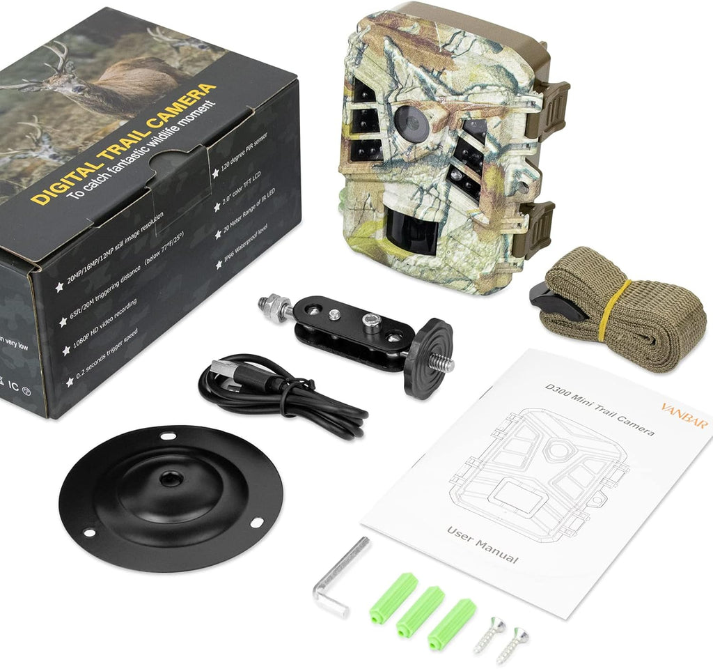 20MP 1080P Game Camera 120° Wide-Angle Motion Sensor IP66 Waterproof Hunting Cam Pack of 2 C679