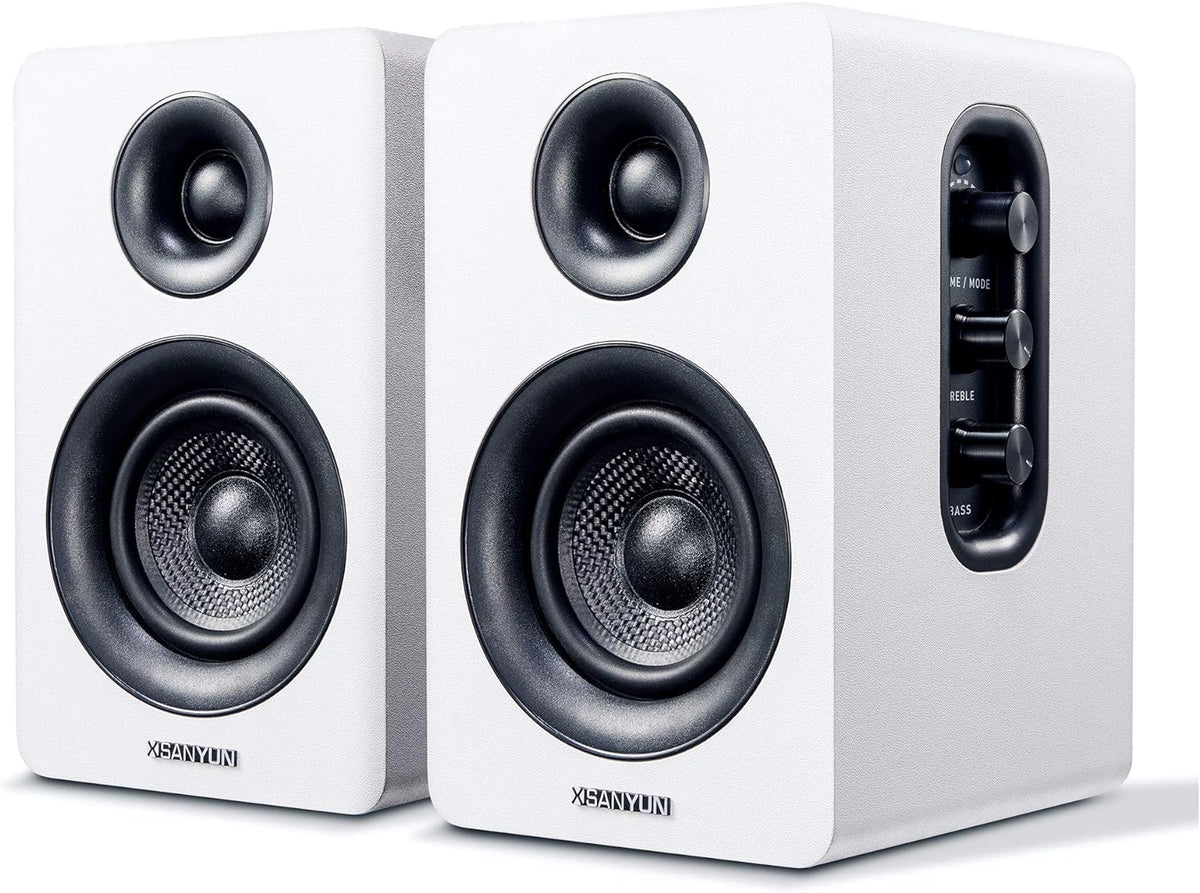 White 60W Bluetooth 5.0 Bookshelf Speakers (Pair) V1068