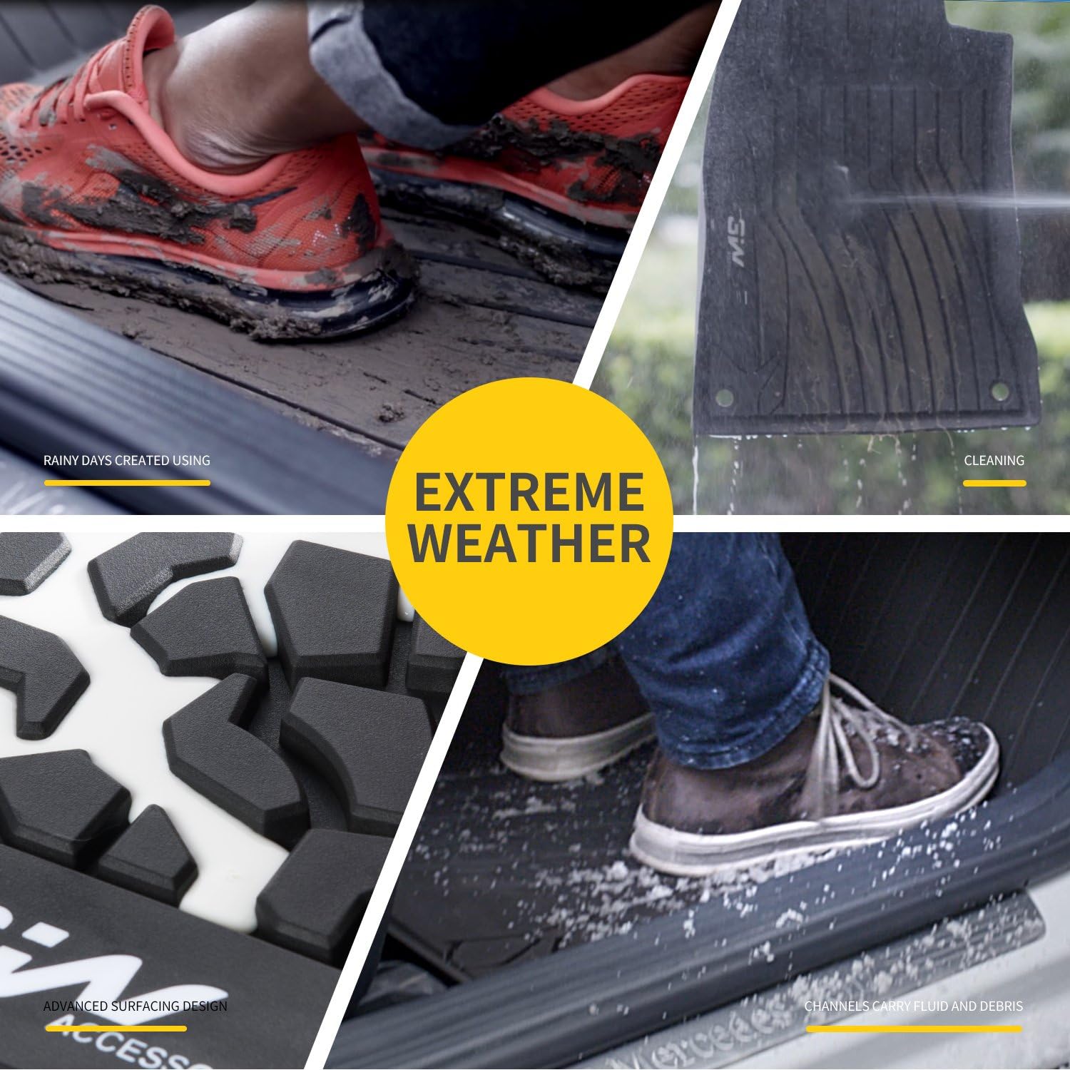 Black All Weather Heavy Duty Trunk Mat for Benz GLC F656