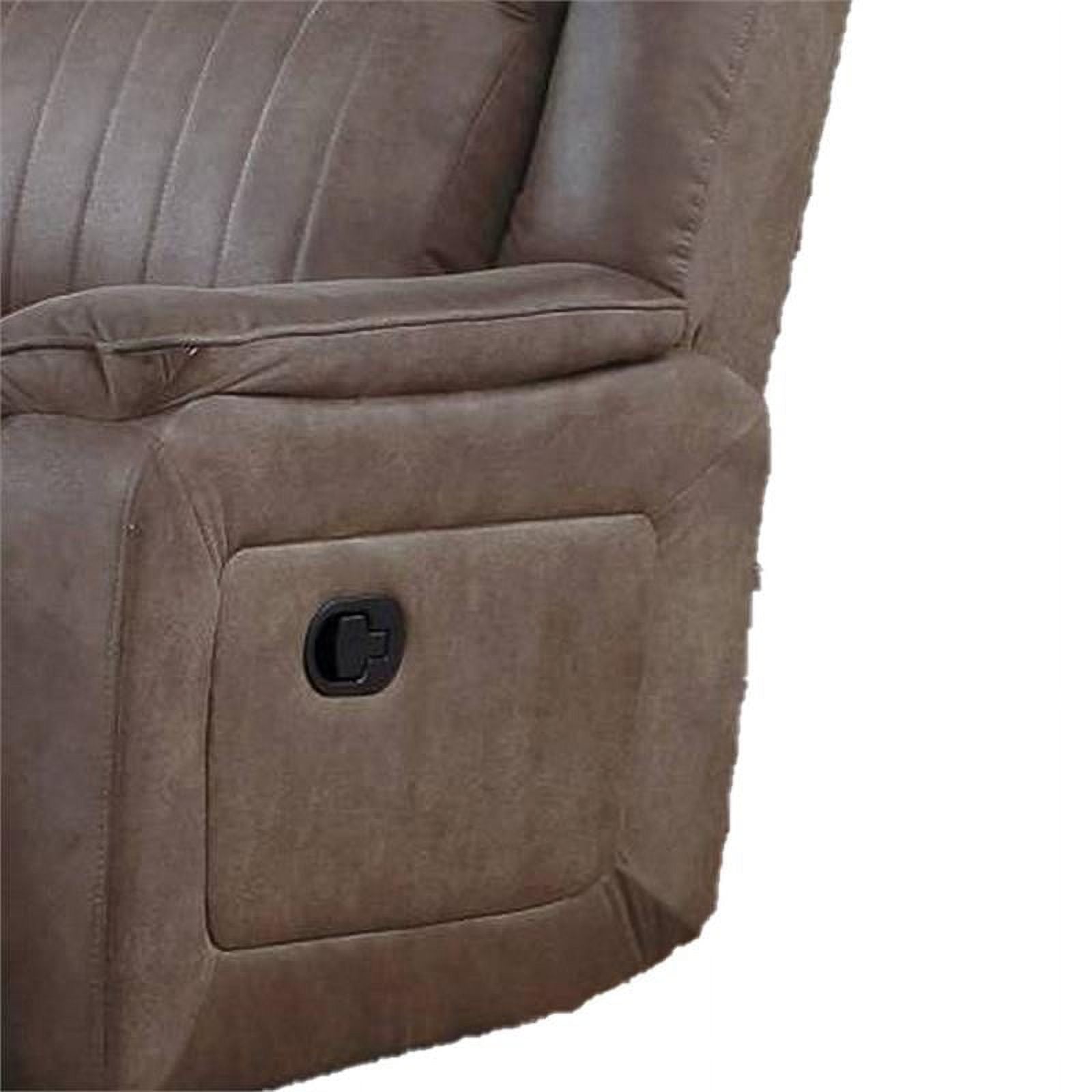 Brown Fabric Manual Motion Sofa with Pillow Top Arms H2124