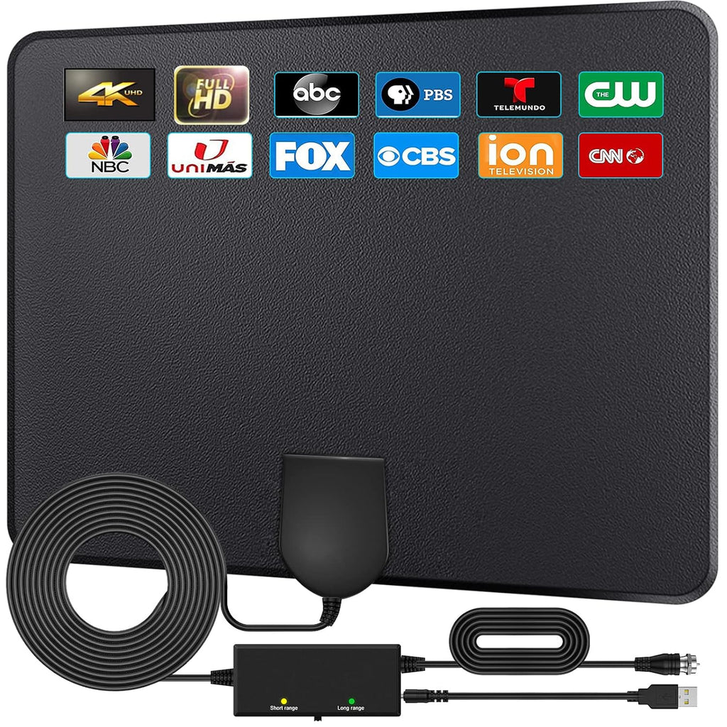 Amplified Digital TV Antenna with Signal Booster, 16ft Coaxial Cable, Pack of 2 A16423