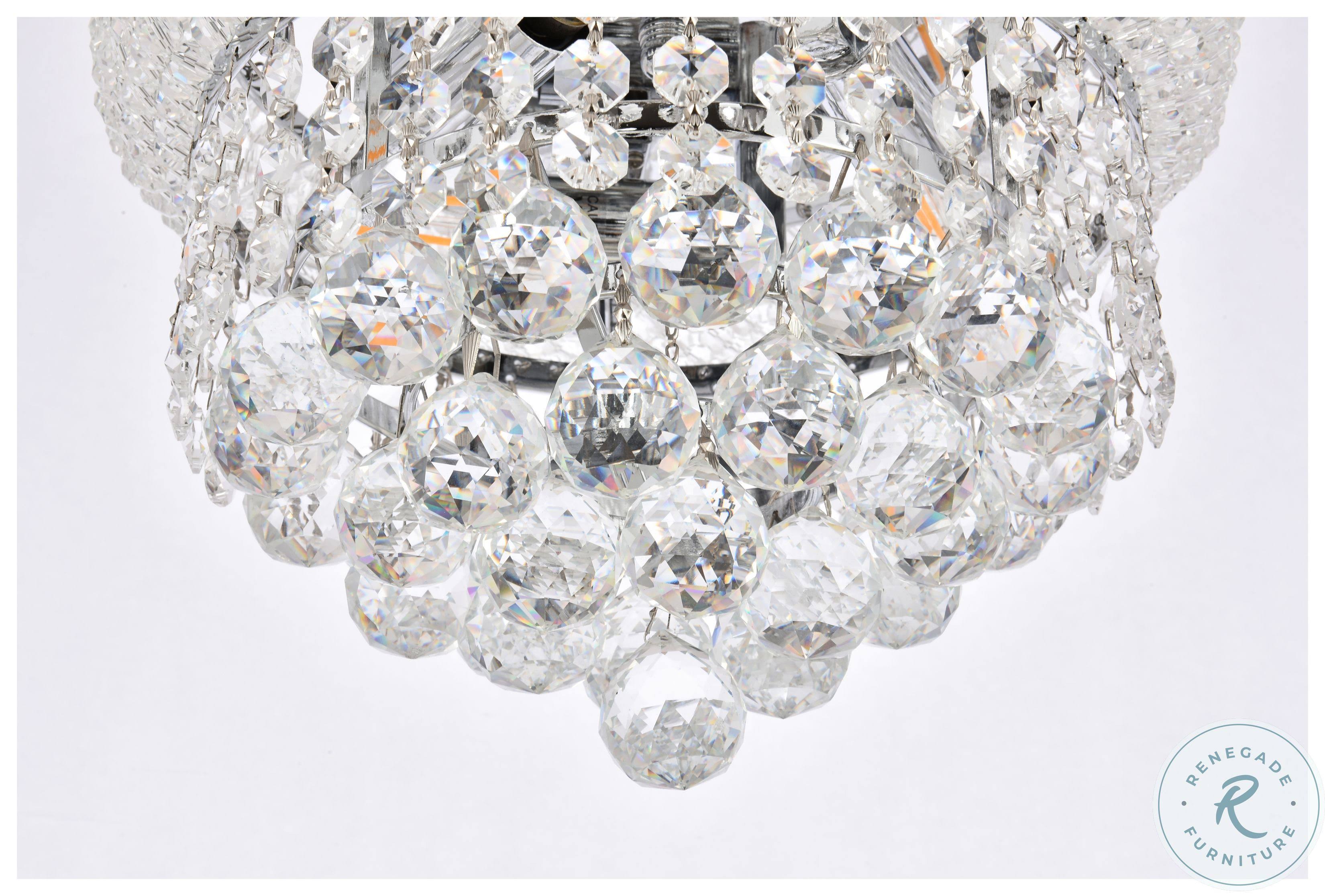3 Light Chrome Flush Mount Cut Crystal B535930