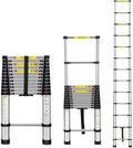 Telescoping Ladder, 12.5FT Aluminum Extension Ladder with Non-Slip Feet, 330lbs Capacity V63483