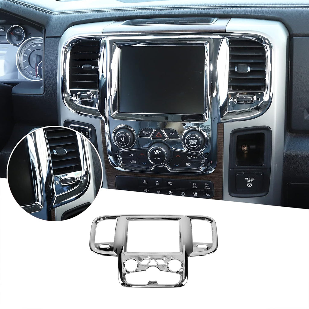 Red Carbon Fiber ABS Center Control Touch Screen Trim Cover for Dodge RAM 2011-2017 F642993