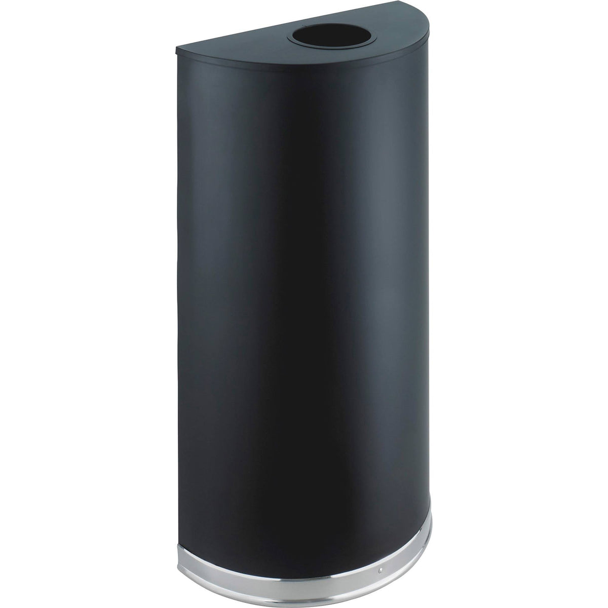 Black 12.5 gal Powder-Coated Steel Trash Can W894
