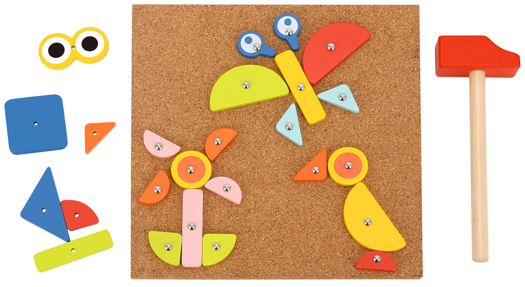 82pcs Wooden Hammer and Nails Pounding Toy G468