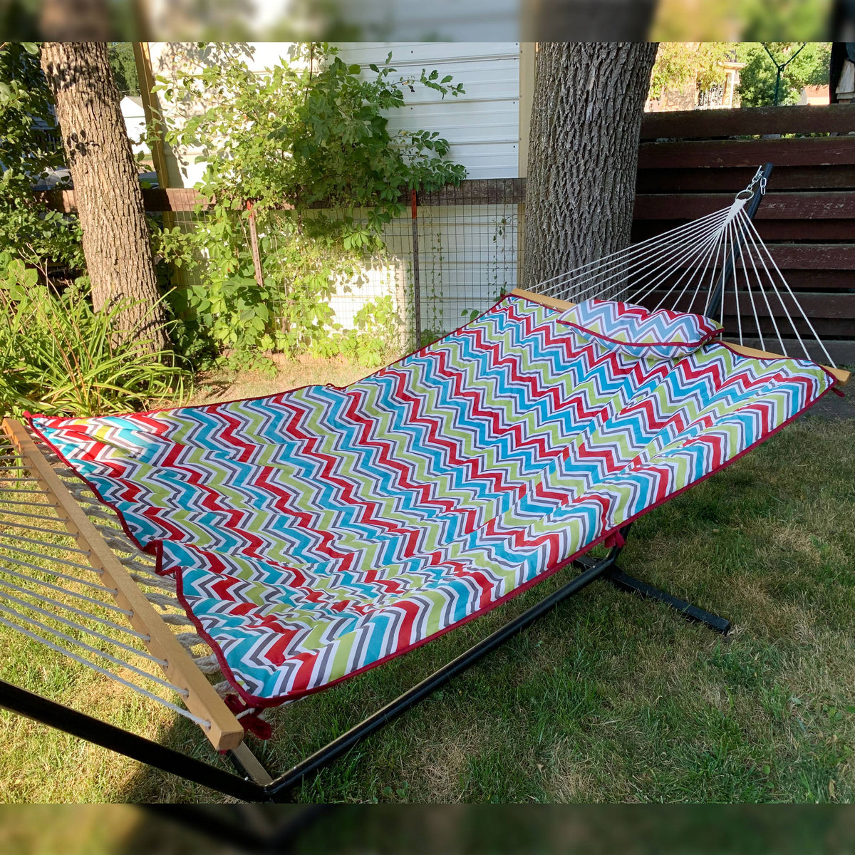 Multi Color Cotton Rope Hammock with Stand N7982