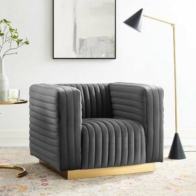 Charcoal Velvet Armchair C302670
