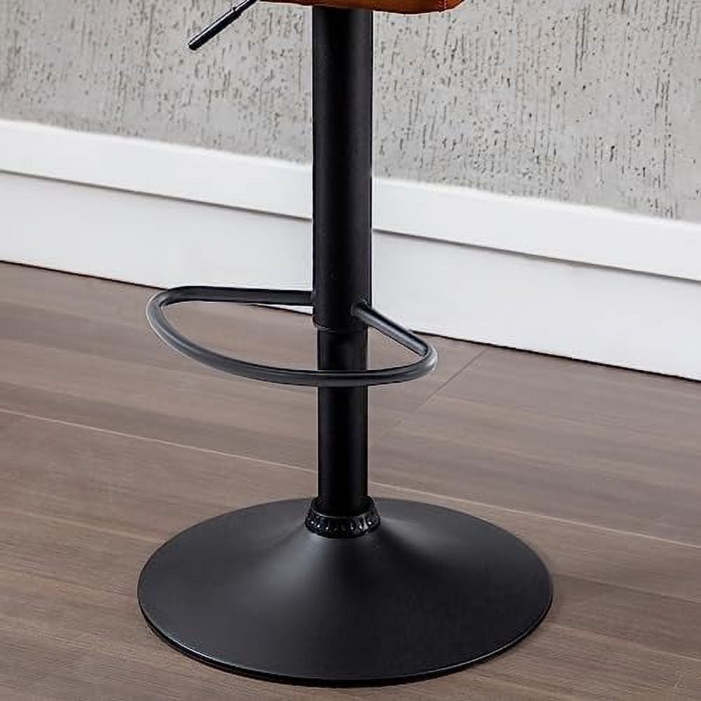 Grey Faux Leather Swivel Counter Height Stools with Footrest N33428