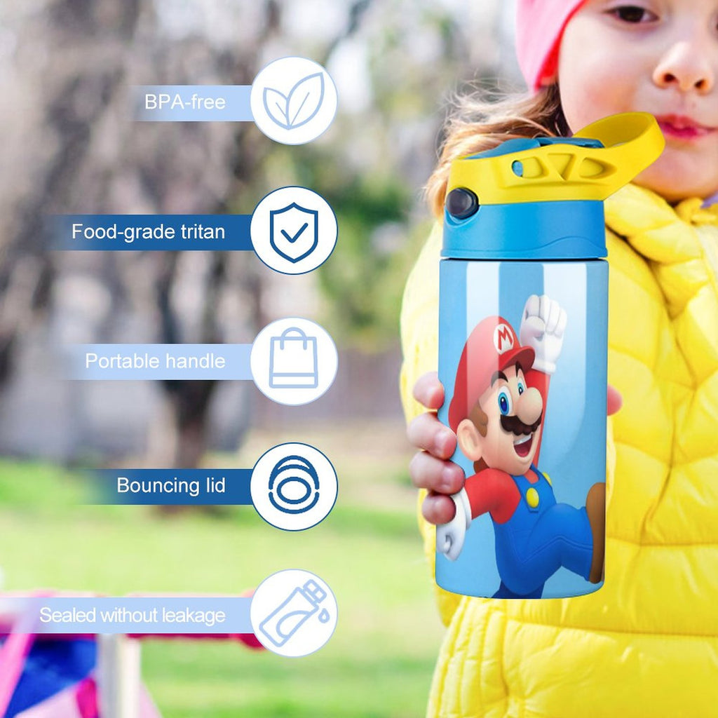 Insulated Stainless Steel Water Bottle with Straw H494