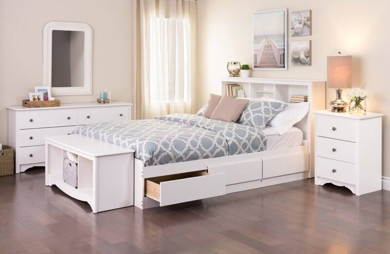 Pure White Twin Bookcase Headboard S799