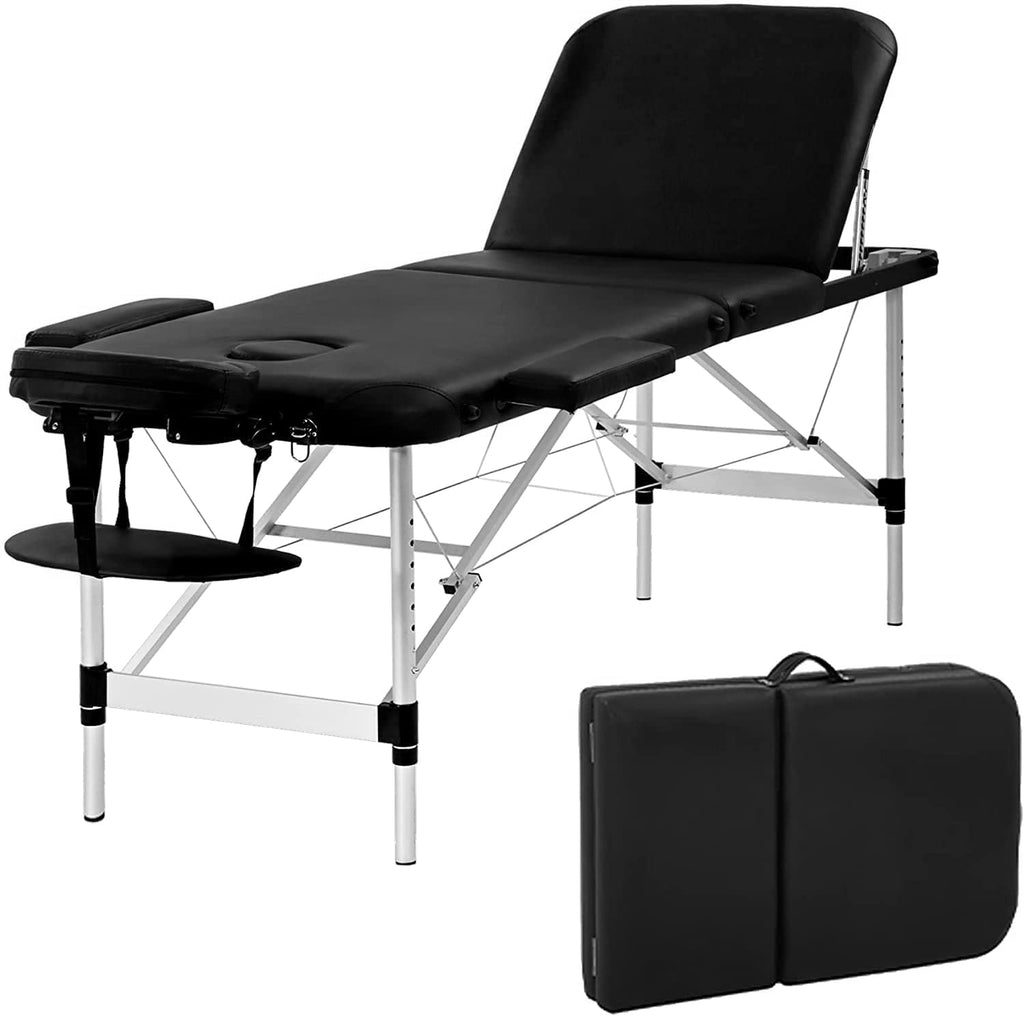 Portable 3 Folding Massage Table with Carry Case Q86815