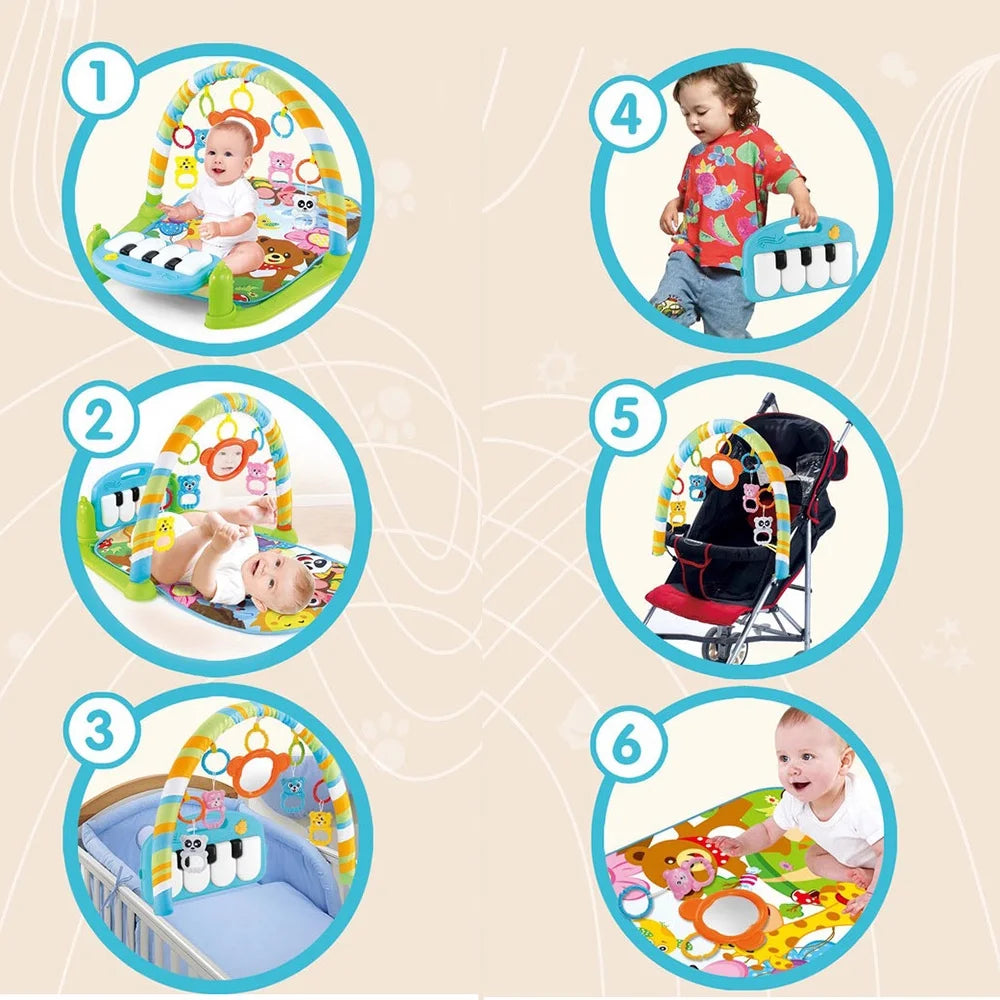 Playmat with Hanging Mirror Musical Activity Center Tummy Time Play Mat D228101