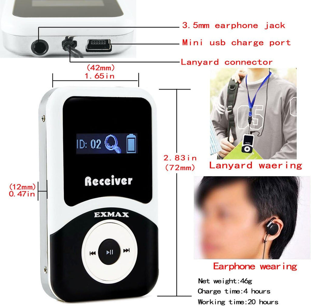 Wireless Tour Guide System Microphone (1 Transmitter 10 Receivers) G11108